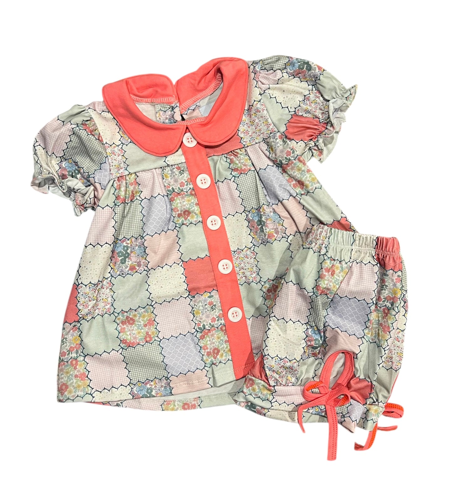 Patchwork Bubble Short Set