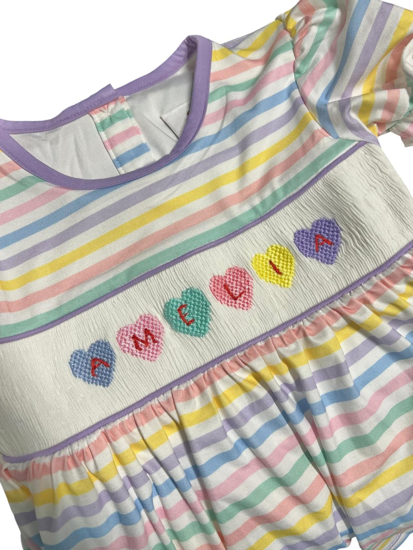 Candy Heart Name Smocks