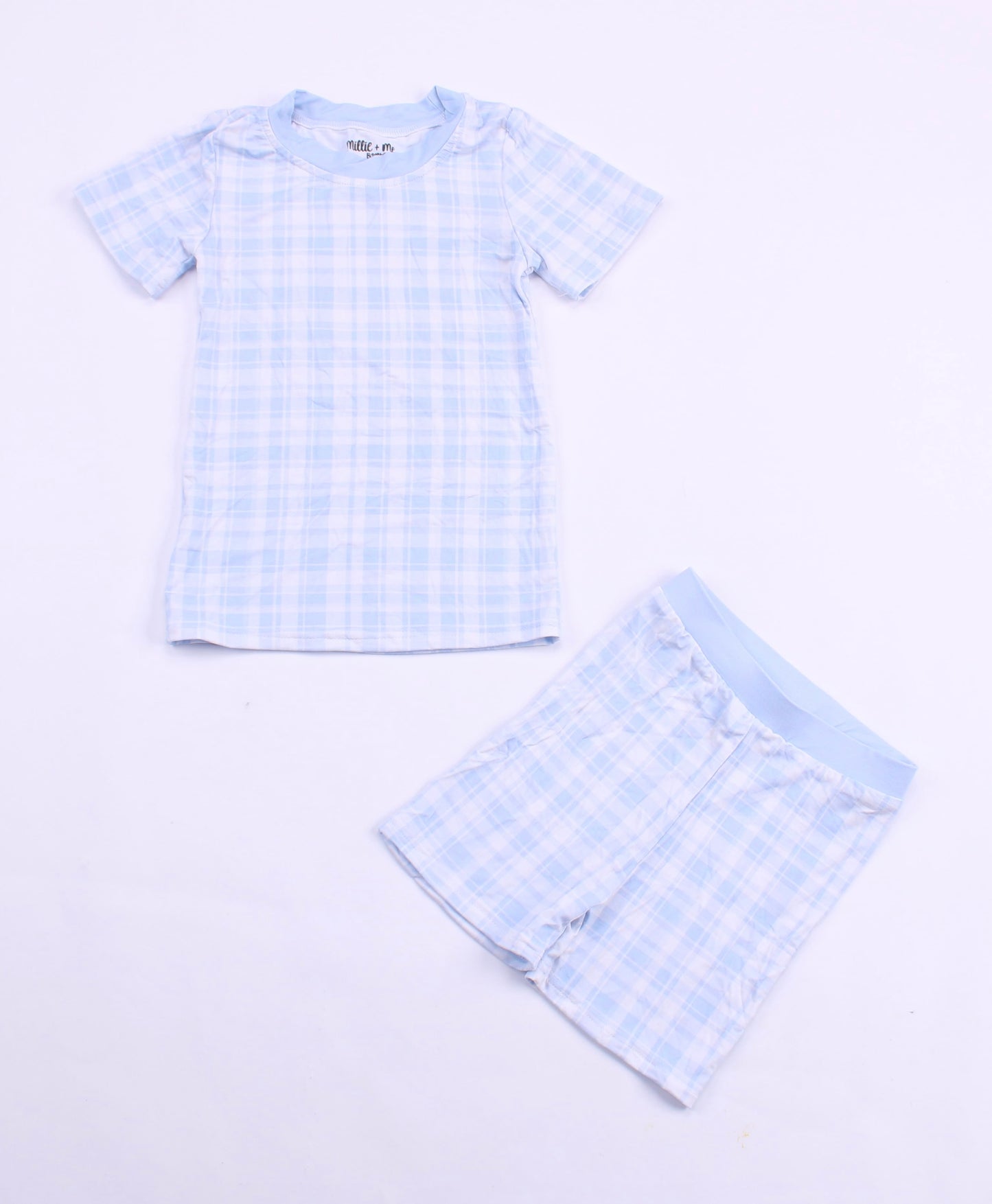 BLUE PLAID BAMBOO 2PC