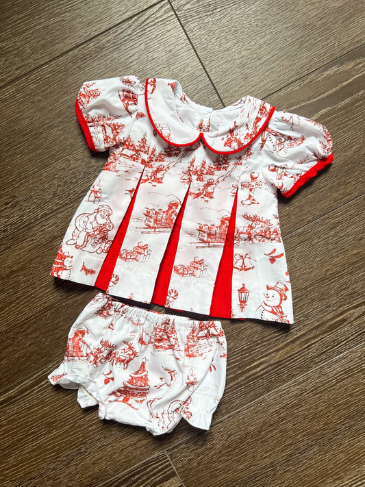 Christmas Toile Bloomer Set