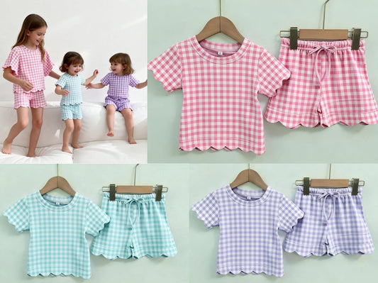 GINGHAM SCALLOP SETS