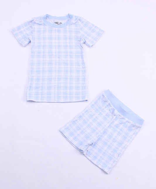 BLUE PLAID BAMBOO 2PC